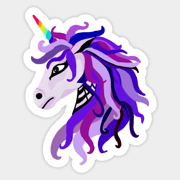 Purple Unicorn Sticker by MGphotoart